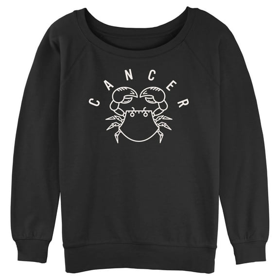 Junior's Lost Gods Zodiac Cancer Line Symbol  Sweatshirt Black Large