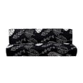 thumbnail image 2 of Stretch Sofa Slipcover Furniture Protector Without Armrests Armless Futon Cover for Bedroom - Black leaf, 2 of 6