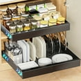 thumbnail image 3 of Expandable Pull-Out Cabinet Organizer with Sliders - Under Sink Storage Drawer for Kitchen, Pantry & Bathroom, Easy-Access Shelf Tray for Corner Cupboards, Space-Saving Drawer Unit, 3 of 13
