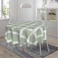 thumbnail image 2 of Sage Green and White Plaid Farm Waterproof Picnic Patio Party Round Table Cloth Cover Decorations Fabric 60 Inch Circular Tablecloth for 20-47 Inch Home Dining Room Kitchen Decor, 2 of 6