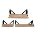 thumbnail image 1 of Wall Storage Shelves, Simple Style High Load Capacity Multifunctional 3 Sets Wood Floating Shelf Easy Installation With Screws For Bedroom Bathroom, 1 of 8