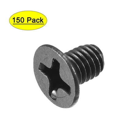 

Uxcell M3.5 x 6mm Phillips Screw Fastener Black Zinc Plated 150 Pack