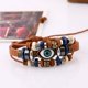 thumbnail image 2 of pulsera En Cuir De Vachette Avec Perles (marron), Diseño Extraíble, Cadeau De Nol, De Vacances Ou D'anniversaire, 2 of 5