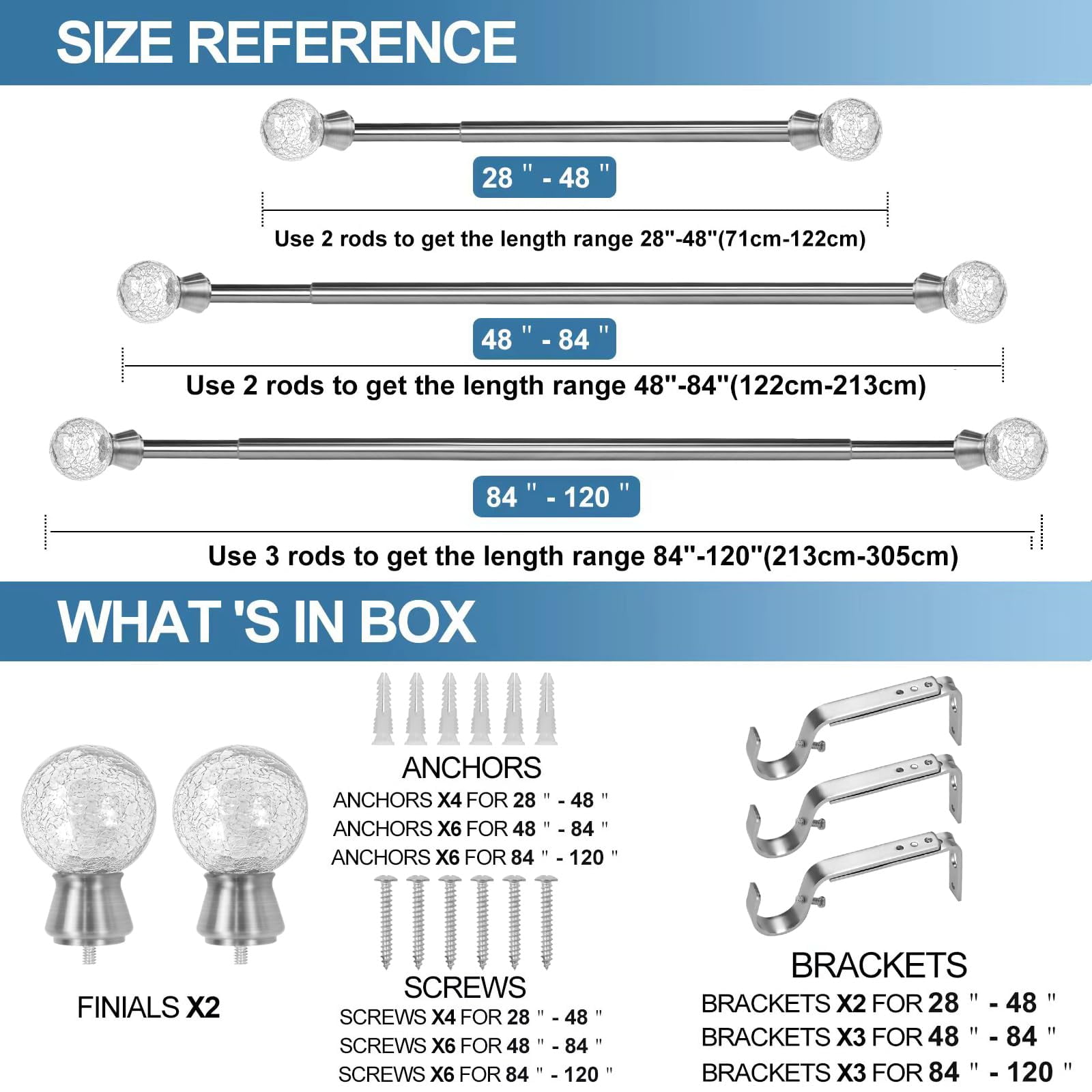 Urbanest Crackle Single Curtain Rod and Hardware Set
