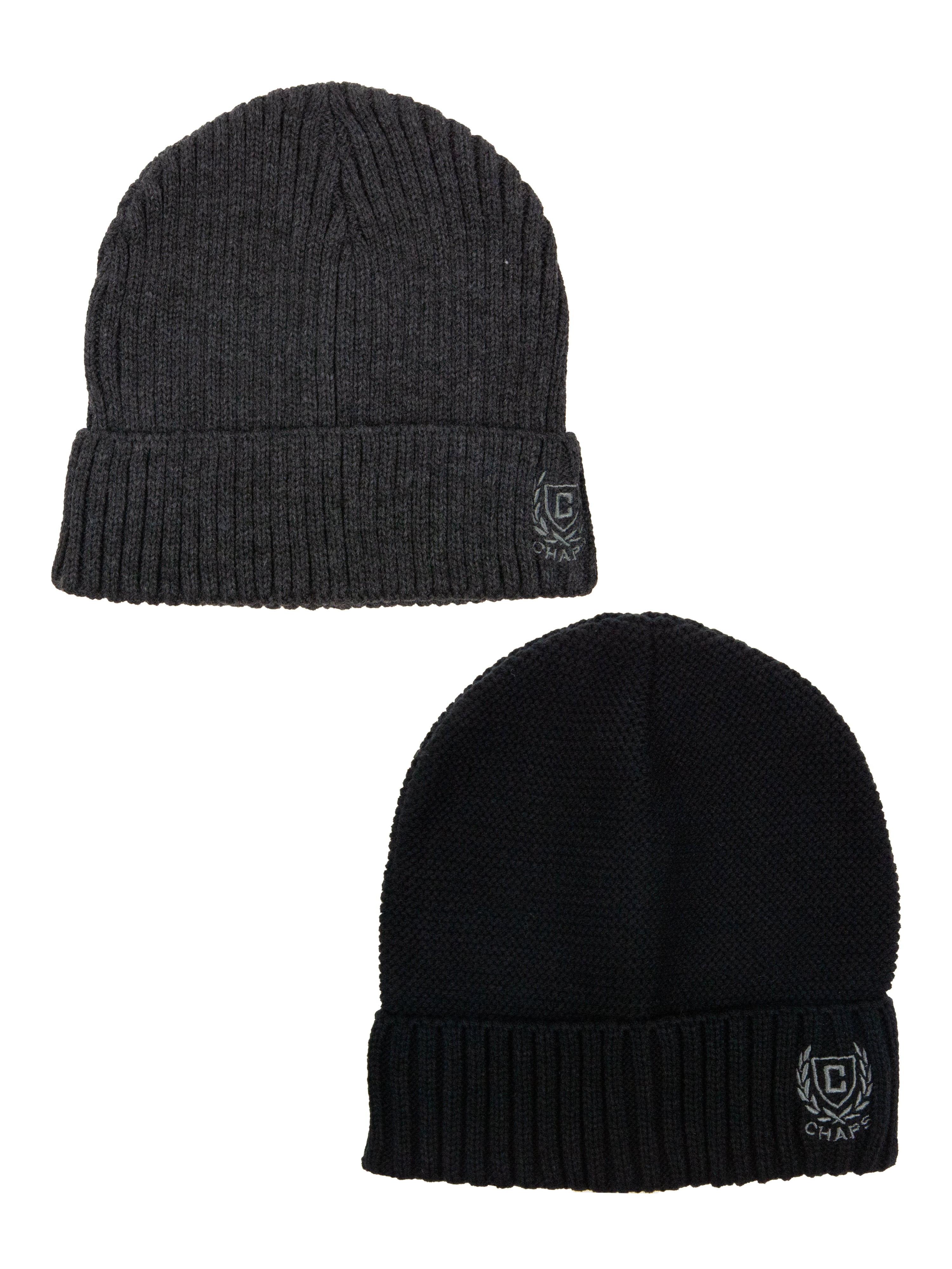 Chaps Men's 2-Pack Logo Beanie Style Hats, One Size