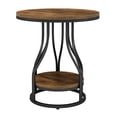 thumbnail image 5 of Fnova 23" Round End Table, Modern 2-Tier Side Table with Storage and Metal Frame, Small Bedside Table for Living Room, Bedroom, Brown Black, 5 of 15