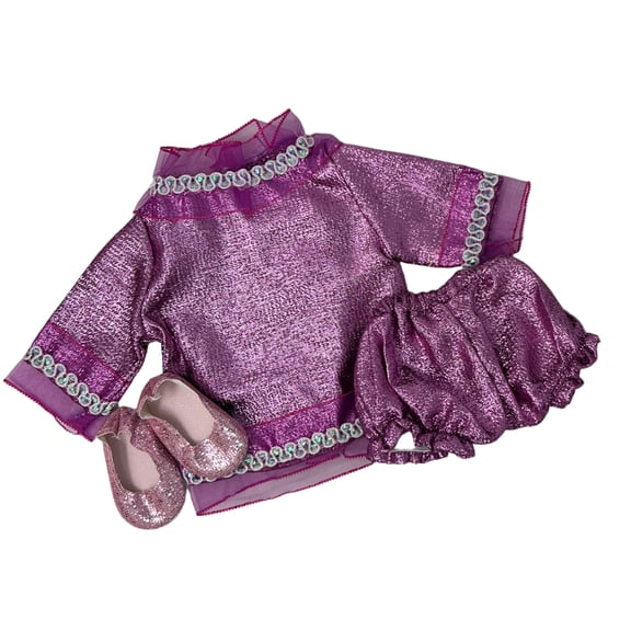 Purple Metallic Performance Dress with Shoes for 18 Inch Dolls