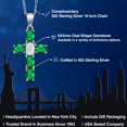 thumbnail image 2 of Gem Stone King 925 Sterling Silver Green Nano Emerald and White Moissanite Cross Pendant Necklace for Women | 2.50 Cttw | Gemstone May Birthstone | Oval 6X4MM | With 18 inch Chain, 2 of 6