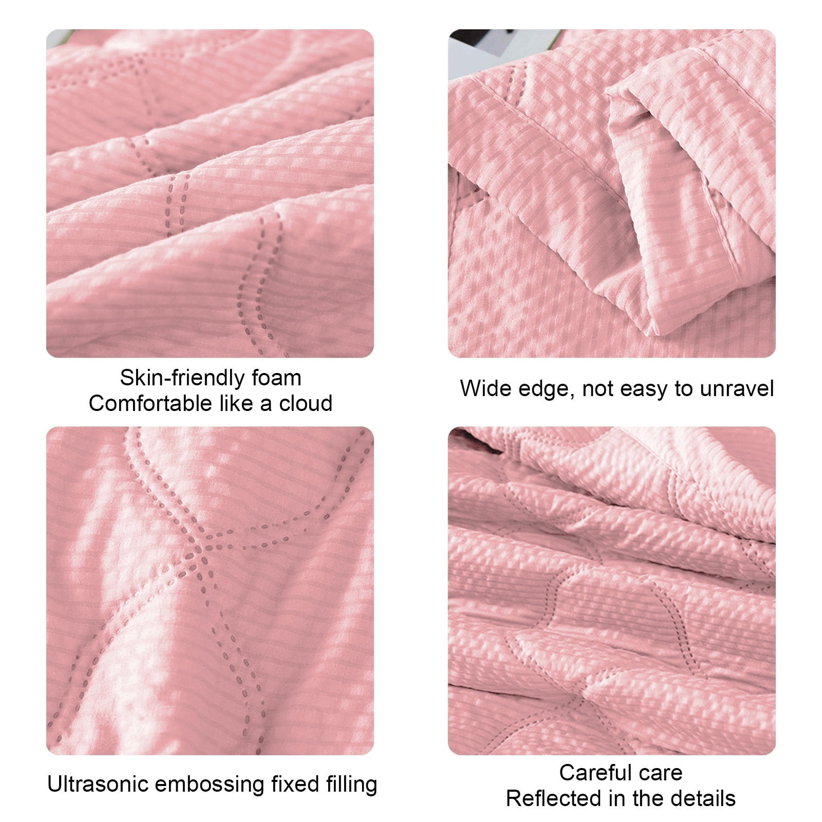sruoe Queen Size Summer Quilt, 78.74"x90.55" Washed Cotton Cooling Quilt, Green Bubble Texture Lightweight Air Conditioning Blanket, Breathable Machine Washable All Season Bedspread