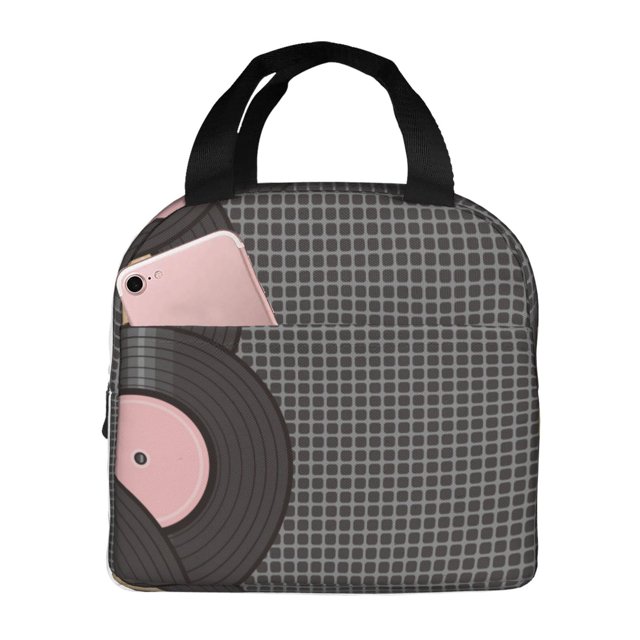 Disketp Vinyl Records for Insulated Lunch Bag for Women and Men, Perfect for Work, Hiking, Picnic