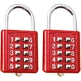 thumbnail image 1 of HUGFEGWE 10 Digit Combination Padlock Push Button Lock for Suitcase Luggage Drawer Door Toolbox，Fixed Gym Cabinet Door Toolbox Padlock Gym Sports School and Employee Lock, Red 2PCS CJB91-26079, 1 of 8