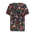 thumbnail image 4 of Women's Short Sleeve Tops Womens T Shirts Loose Fit Floral Blouses for Women Dressy Womens V Neck T Shirts White, 4 of 5