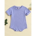 thumbnail image 2 of GXFC Infant Baby Girls Boy Rompers T Shirt Newborn Short Sleeve Solid Short One Piece Jumpsuit Toddler Summer Bodysuit Clothes 0-24M, 2 of 9