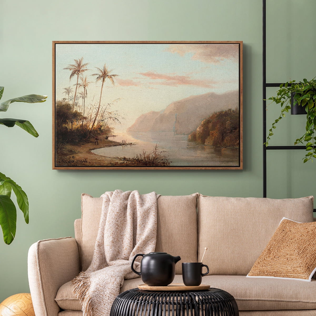 Vintage Landscape-XXXVI By Wexford Home Framed in Walnut Wood Gallery Wrapped Canvas 27 in. x 41 in.