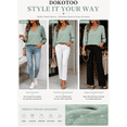 thumbnail image 6 of DOKOTOO Blouses for Women Dressy Casual Ruched V Neck Smocked Tops 3/4 Sleeve Loose Fit Shirts, 6 of 10