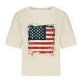 thumbnail image 3 of WREESH Womens Oversized USA Flag T-Shirts Lightweight Summer Crop Short Sleeve Tee Independence Day Shirts, 3 of 4