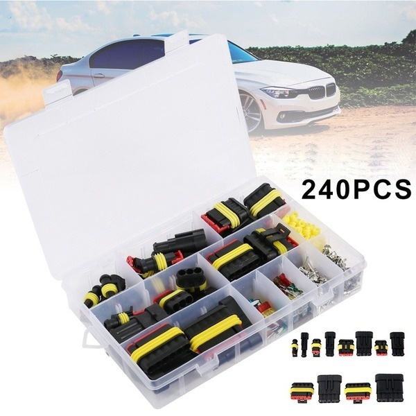 Willstar 240Pcs Motorcycle Electrical Waterproof Wire Connector Plug Kit Terminal Combination Car Accessories - image 5 of 11