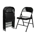 thumbnail image 2 of Hampden Furnishings Bernadine Collection Basics All Metal Folding Chair, Black, Pack of 4, 2 of 7