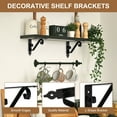 thumbnail image 3 of Uxcell 2 Pcs Soportes Decorativos para Estantes, Soportes para Estantes Flotantes de 200mm/8 Pulgadas para Estanterías de Pared, Negro, 3 of 7