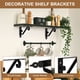 thumbnail image 3 of Uxcell 2 Pcs Soportes Decorativos para Estantes, Soportes para Estantes Flotantes de 200mm/8 Pulgadas para Estanterías de Pared, Negro, 3 of 7