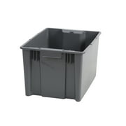 Hyper Tough Garage Plastic Stacking Open Storage Bin, Medium, Gray, No Lid