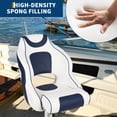 thumbnail image 4 of Garvee Boat Captains Chair, Ergonomic High-Back Bucket Boat Seat with Thickened Sponge Padding and Curved Armrests for Fishing, Speedboat, Canoe, White and Blue, 4 of 8