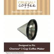 Reusable Stainless Steel Cone Coffee Filter Fits Chemex? 3 Cup Coffee Makers
