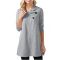thumbnail image 2 of Puntoco Blusas sueltas casuales de color sólido con cuello en V y manga larga para mujer Puntoco Puntoco-7431, 2 of 9