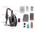 thumbnail image 4 of TurnWay - Bolso bandolera impermeable con puerto de carga USB para viajes, senderismo, ciclismo, camping (gris), 4 of 5