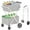 White, variant on Leumius Shopping Cart,2 Layers Grocery Cart on Wheels,Foldable Utility Shopping Carts with Double Basket and 360° Rolling Swivel Wheels,White