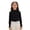 Black, variant on Girls Ribbed Long Sleeve Shirt Stretch Blend Tee Kids Casual Top With Classic Fit Clothes