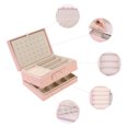 thumbnail image 5 of Unique Bargains 2 Layer Jewelry Box PU Leather Jewelry Case for Earring Necklace Ring Pink, 5 of 8