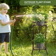 thumbnail image 6 of Plant Stand Indoor, Metal Potted 2 Tiers Tall Outdoor Plant Stands,20.3'' Heavy Duty Corner Display Rack, Flower Pot Shelf Planter Holder Decor for Home Garden Office-Bronze, 6 of 15