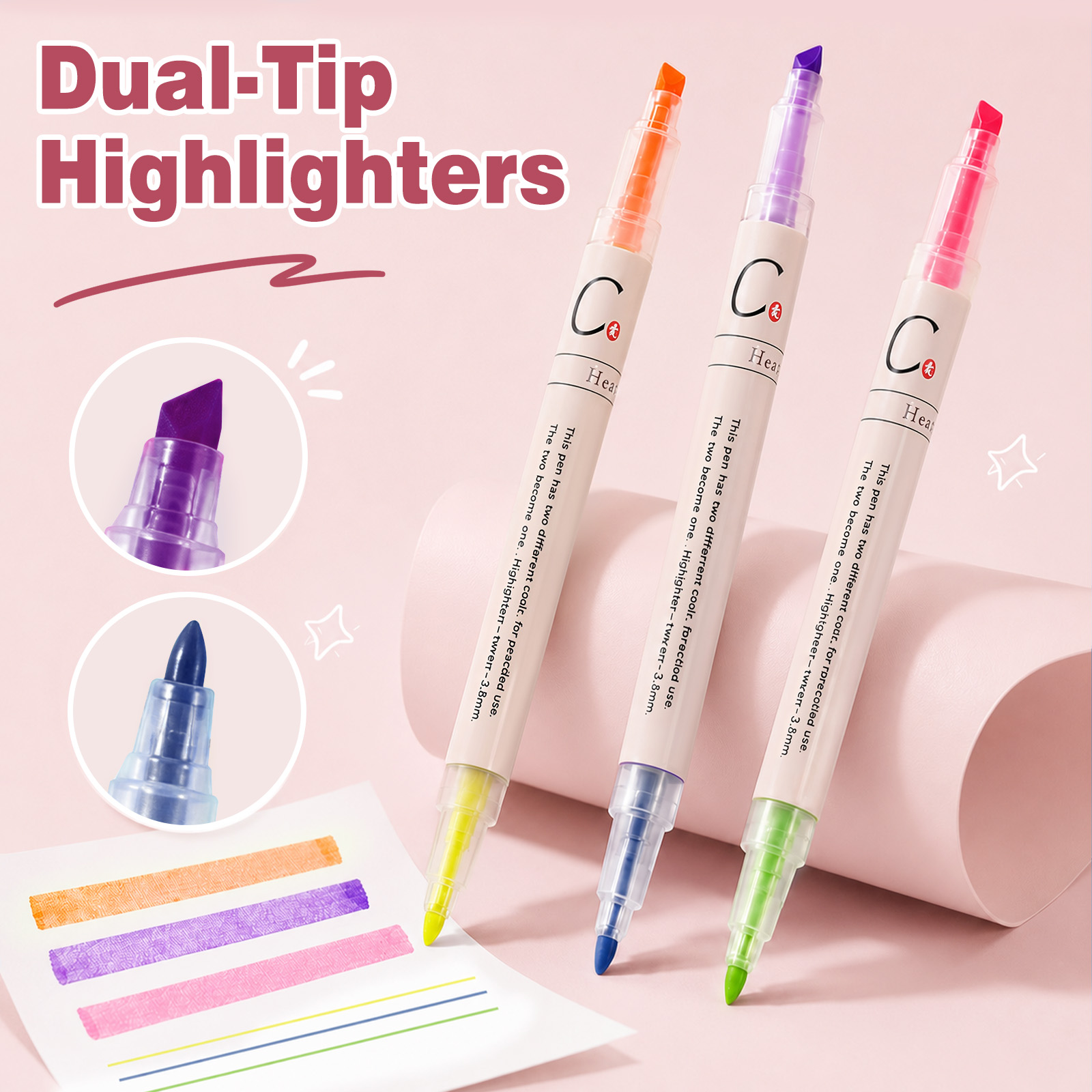 Set de útiles escolares aesthetic MoKo de 59 piezas con cartuchera, para adolescentes y universidad, rosa 5