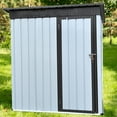 thumbnail image 2 of iRerts Garden Shed, 5FT x 3FT Outdoor Storage Shed Storage House, Metal Outdoor Shed Tool Shed with Lockable Door and Apex Roof, Outside Sheds for Backyard Garden Patio Lawn, White+Black, 2 of 6