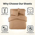 thumbnail image 2 of I DO Cal King Size Natural Bed Sheet Set, Long-Staple Combed Cotton Sheets, Extra Deep Pocket, Fade Resistant Hypoallergenic Pillowcase & Bedding Set, 2 of 6