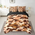 thumbnail image 2 of Manfei Camouflage 7 Pieces Bedding Comforter Set,Rustic Outdoor Full Bedding Set,Brown Camo Fitted Sheet Flat Sheet For Kids,Microfiber Bedroom Decor Reversible, 2 of 8