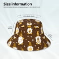 thumbnail image 4 of Daiia Flowers And Gnomes Bees Pattern Bucket Hat - Trendy Cotton Sun Hat for Beach, Golf, Fishing - Fun Outdoor Vacation Boonie for Men and Women, 4 of 9