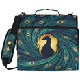 thumbnail image 2 of Zipper Binder with Shoulder Strap 2 inch 3 Ring Waterproof File Folder Organizer Bag 500 Sheet Swirling Tail Feathers, 2 of 8