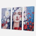 thumbnail image 3 of Designart ' Portrait Of A Young Lady With Red & White Flowers ' Traditional Canvas Wall Art Print, 3 of 3