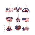 thumbnail image 2 of SIYTUAU 9 Pcs Wooden Hanging Decorations For Independence Day Party Festivals Multicolor 8.5X8.5 Cm 3.35X3.35 Inch, 2 of 6