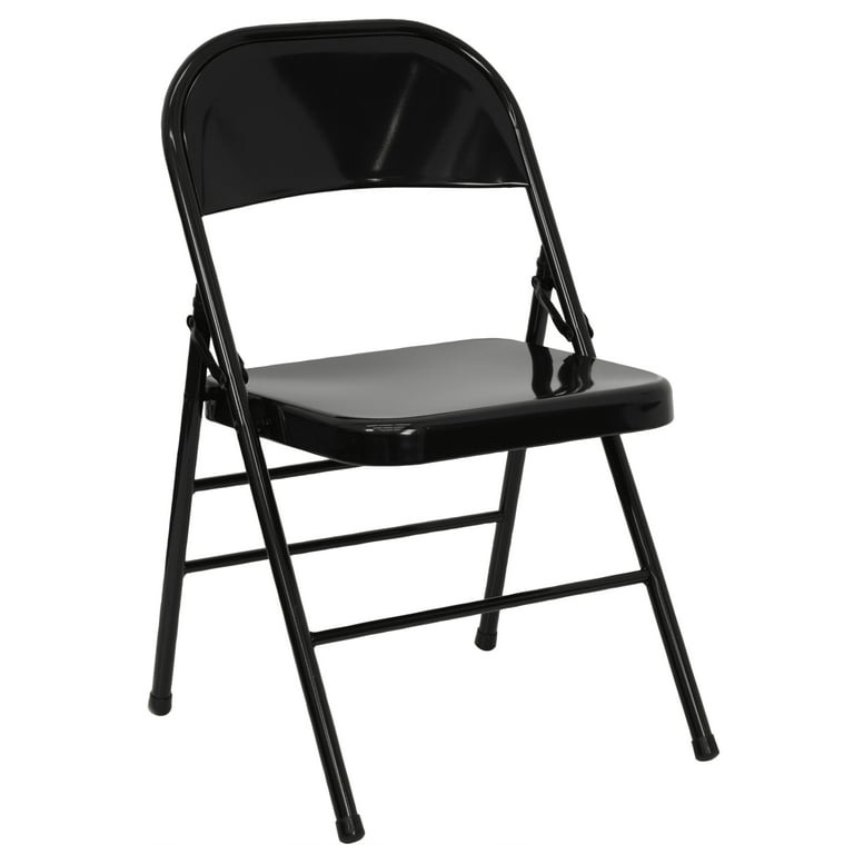 Emma + Oliver 2 Pack Triple Braced & Double Hinged Black Metal