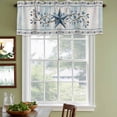 thumbnail image 3 of Texas Star Blue Curtain Valances for Windows, Kitchen Valance Window Treatments Panel 2 Pack, Farmhouse Country Branches Wooden Grain Rod Pocket Short Curtains for Bathroom Bedroom 54 x 18 Inch, 3 of 8