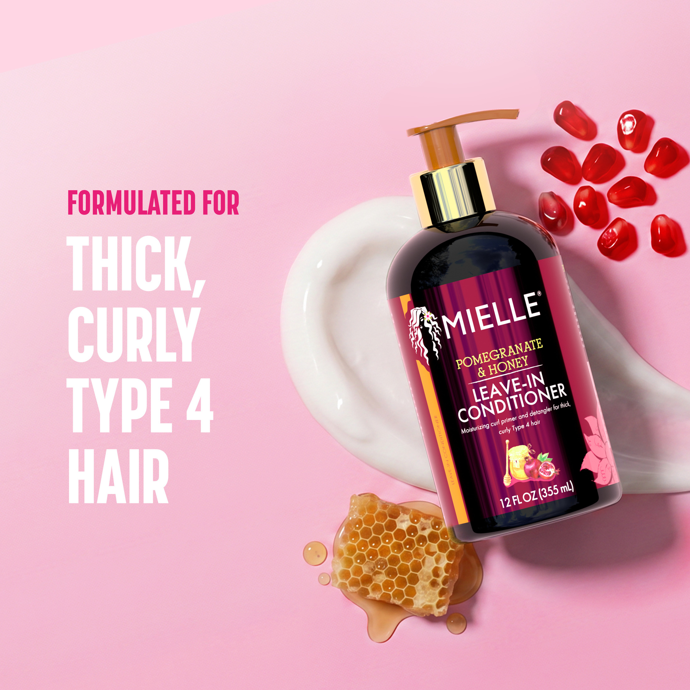 Mielle Organics Pomegranate & Honey Leave-In Conditioner, 12 fl oz photo 3