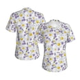thumbnail image 3 of Yiaed Daisies Flowers Print Women's T Shirt V-Neck Short Sleeve Shirt Casual Breathable Tee Summer Tops-X-Large, 3 of 5