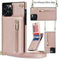 thumbnail image 1 of Wallet Case for  PU Zipper Wallet Smartphone Case with Card Holder & Shoulder Strap, 1 of 5