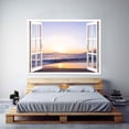 thumbnail image 2 of IDEA4WALL Wall Murals Fake White Window with Sunset Reflect on the Beach Removable Wallpaper Peel and Stick Wall Stickers - 24x32 inches, 2 of 4