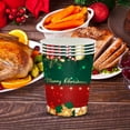 thumbnail image 4 of 32-Piece Disposable Christmas Tableware Set with Red and Green Holiday Snowflake Design for Festive Parties, 4 of 7