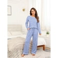 thumbnail image 5 of MINTREUS Women's Pajama Set Long Sleeve Sleepwear Set Soft Two Piece Matching Set with Pockets, 5 of 5