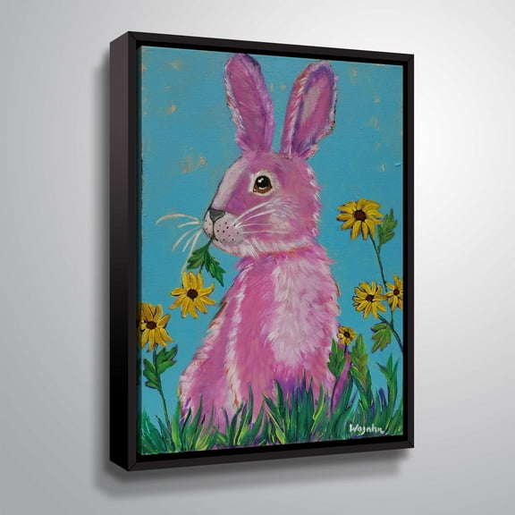 ArtWall A Pink Pause, Gallery Wrapped Floater-framed Canvas by Holly Wojahn